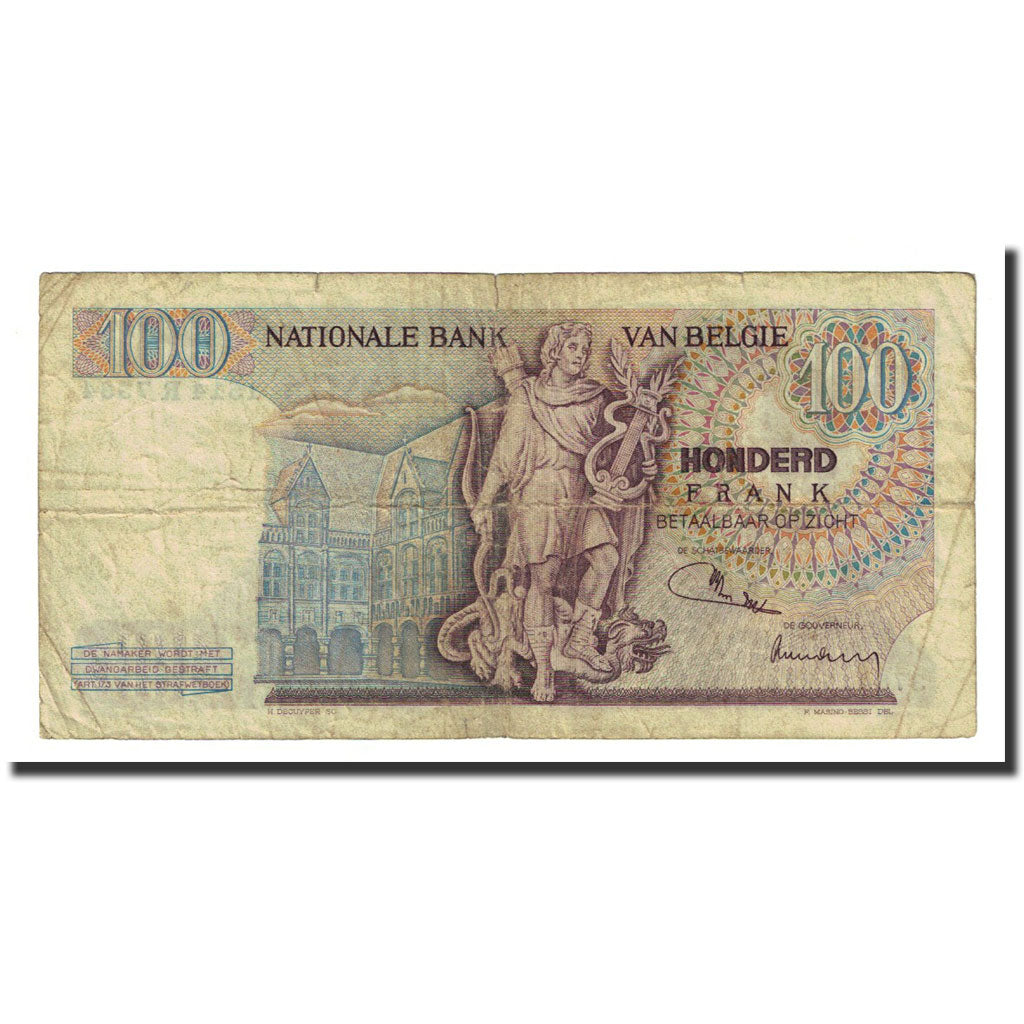 Banknote, Belgium, 100 Francs, 1971-08-24, KM:134b, VF(20-25)