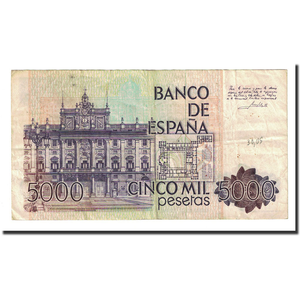 Billete, 5000 Pesetas, España, 1979-10-23, KM:160, BC