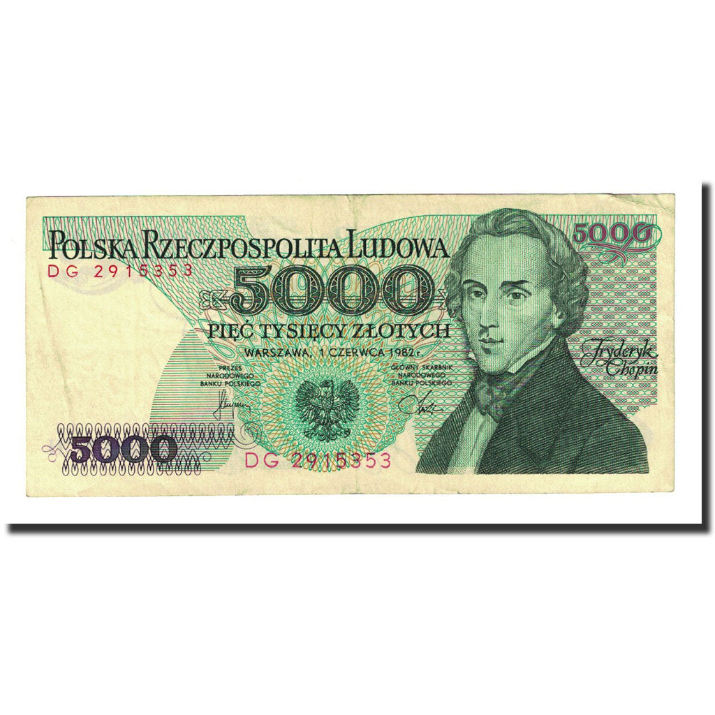Banknote, Poland, 5000 Zlotych, 1982-06-01, KM:150a, AU(50-53)
