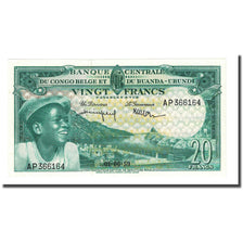 Geldschein, Belgisch-Kongo, 20 Francs, 1959-06-01, KM:31, UNZ-