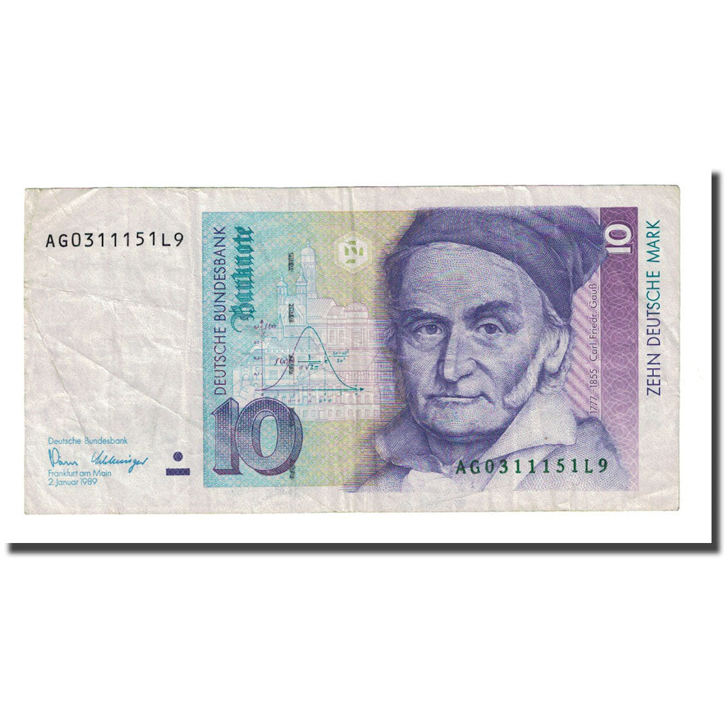 Banknote, GERMANY - FEDERAL REPUBLIC, 10 Deutsche Mark, 1989-01-02, KM:38a