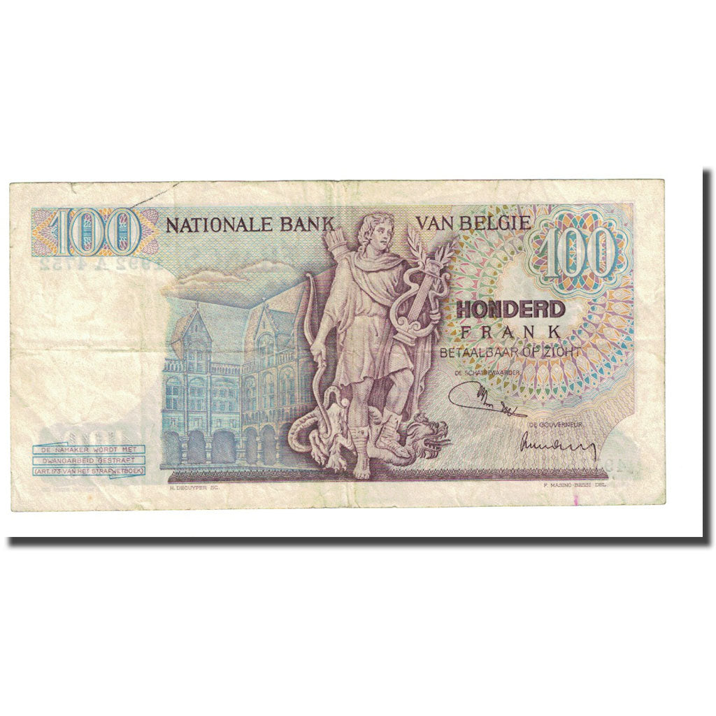 Banknote, Belgium, 100 Francs, 1972-08-04, KM:134b, VF(20-25)