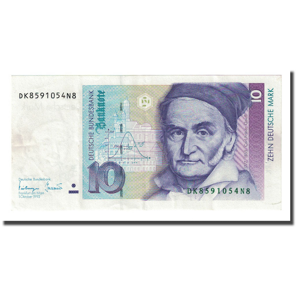 Banknote, GERMANY - FEDERAL REPUBLIC, 10 Deutsche Mark, 1993-10-01, KM:38c