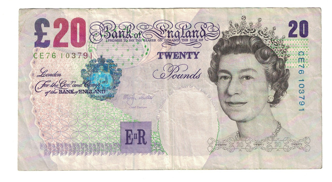Banknote, Great Britain, 20 Pounds, 1999-2003, KM:390a, EF(40-45)