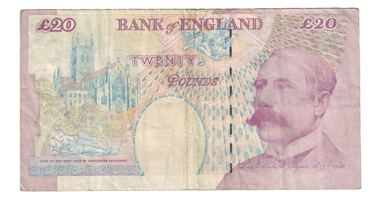 Banknote, Great Britain, 20 Pounds, 1999-2003, KM:390a, EF(40-45)