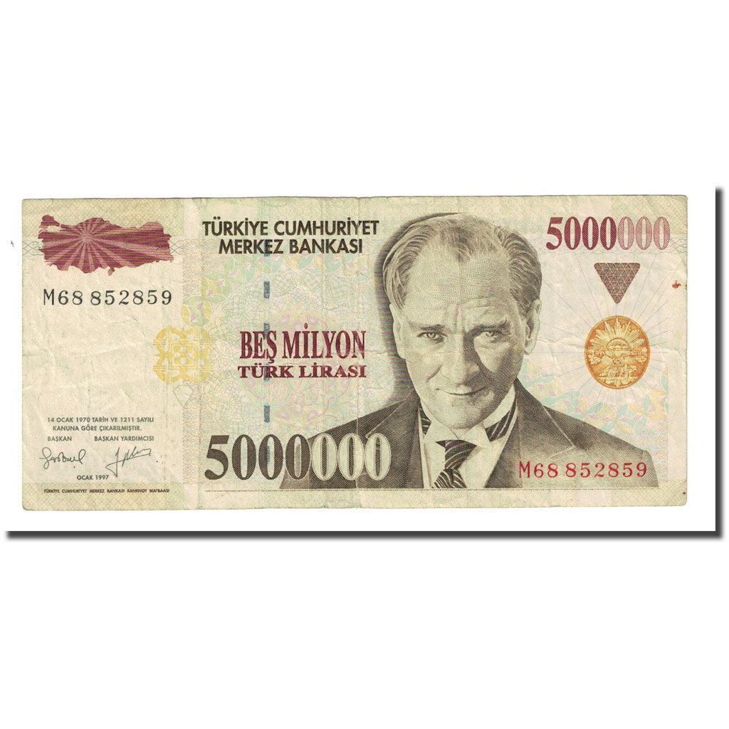 Banknote, Turkey, 5,000,000 Lira, L.1970, KM:210, EF(40-45)