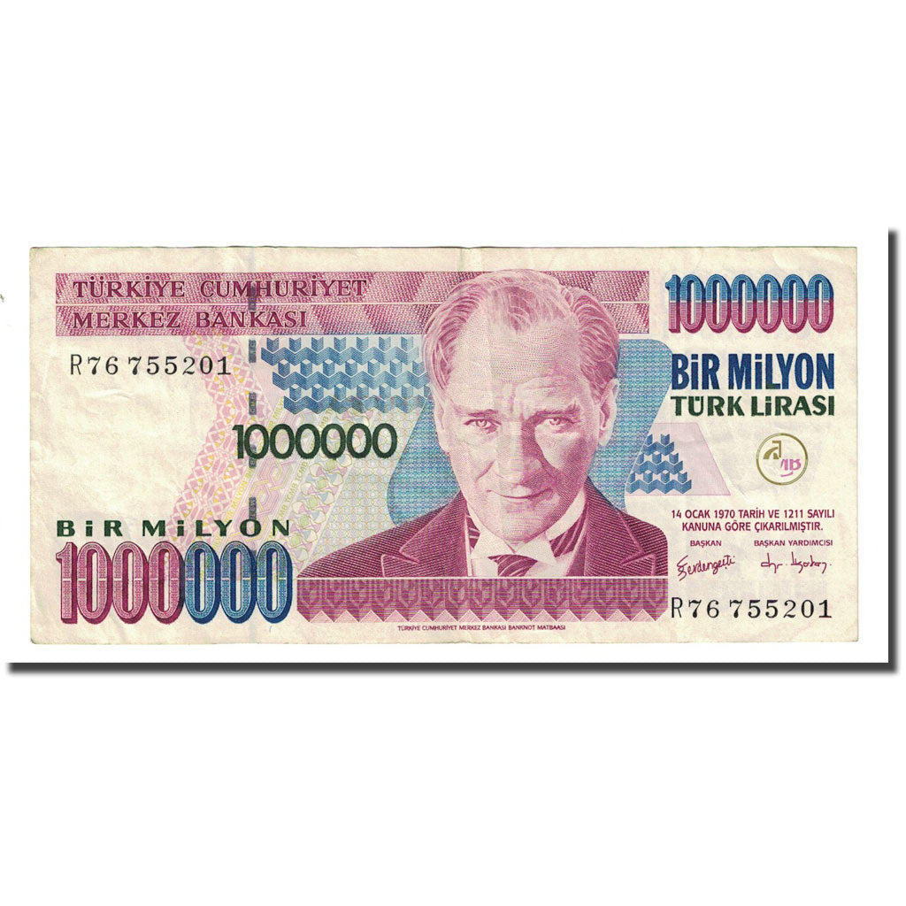 Banconote, Turchia, 1,000,000 Lira, L.1970, KM:213, BB+