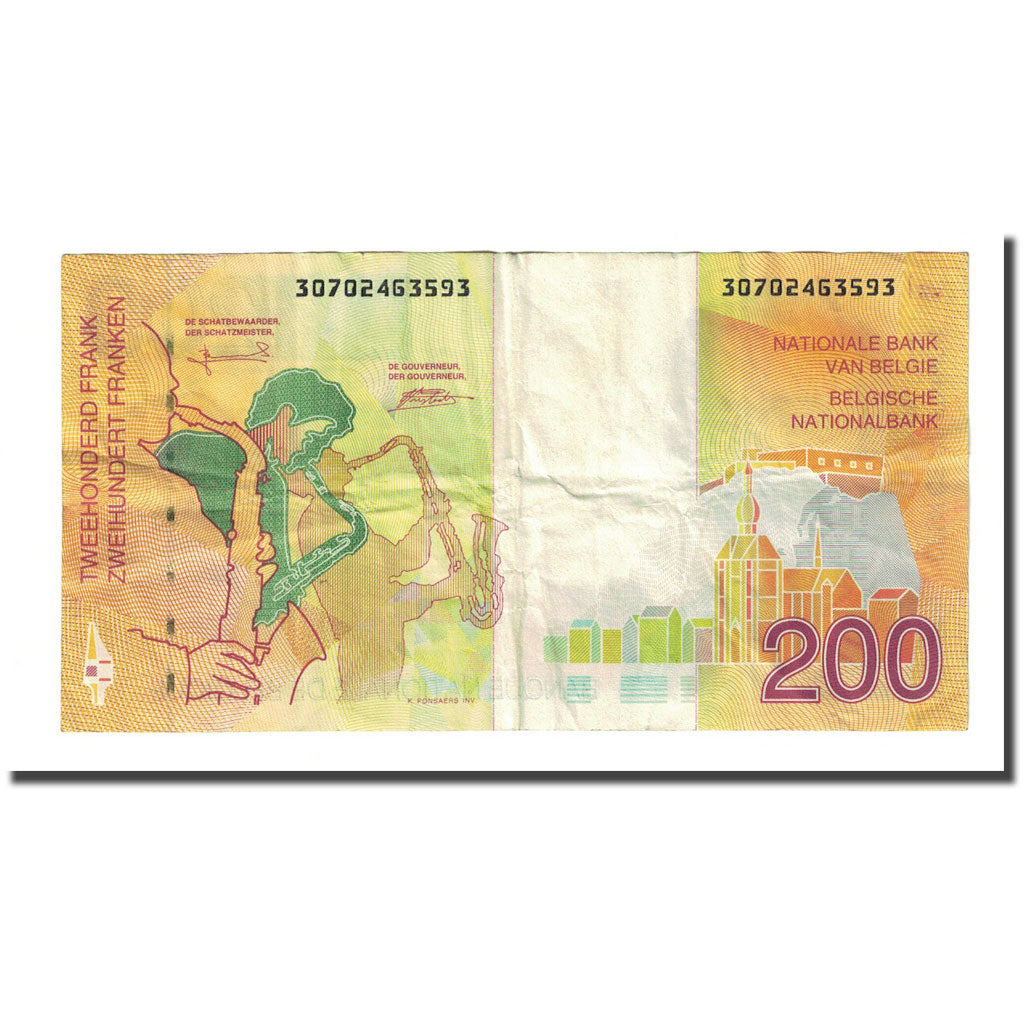 Banknote, Belgium, 200 Francs, Undated (1995), KM:148, VF(20-25)