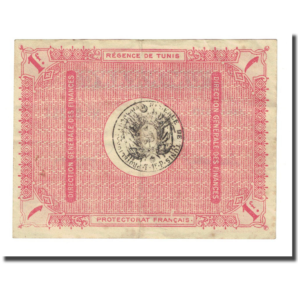 Banknote, Tunisia, 1 Franc, 1918-04-27, KM:36a, EF(40-45)