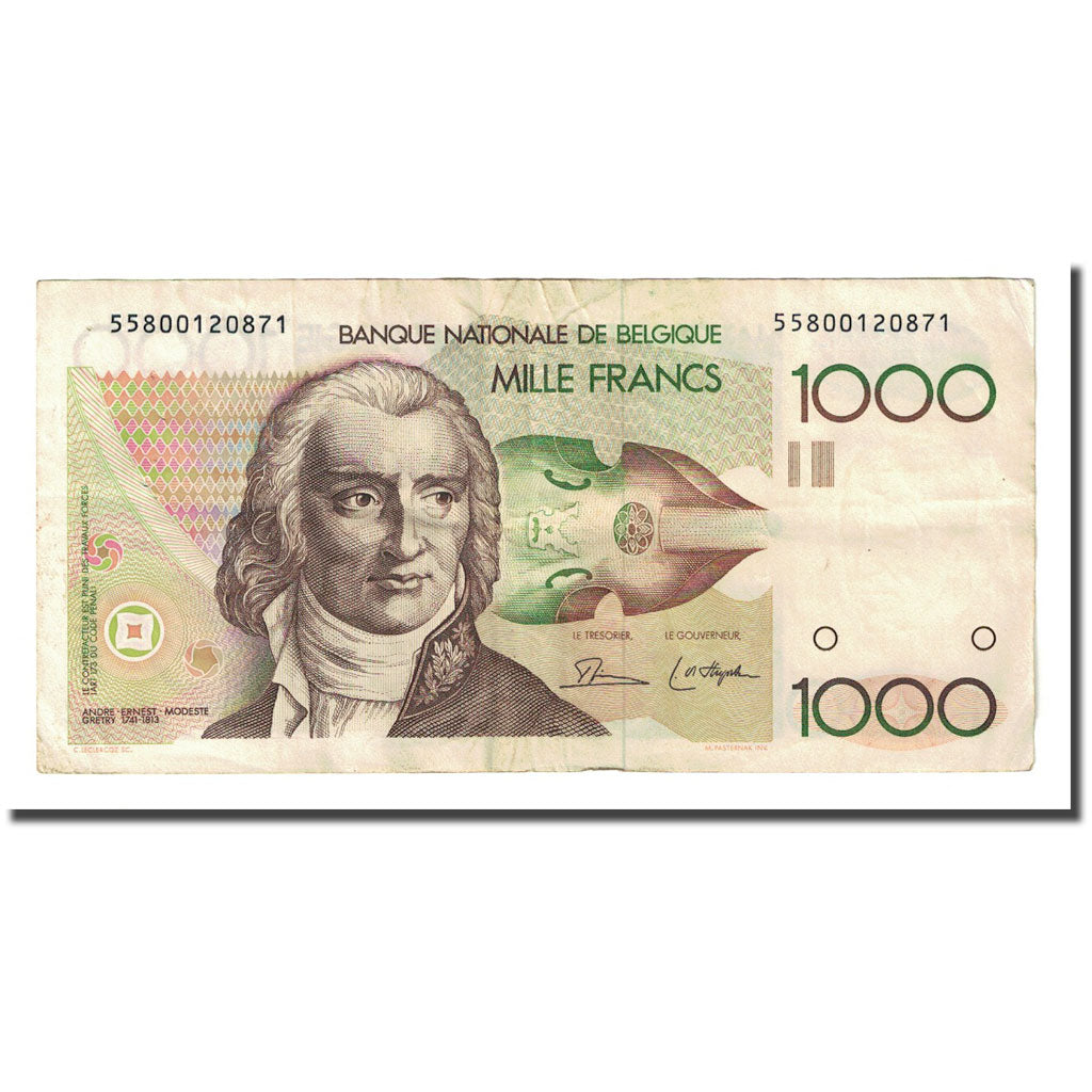 Banknote, Belgium, 1000 Francs, Undated (1980-96), KM:144a, EF(40-45)