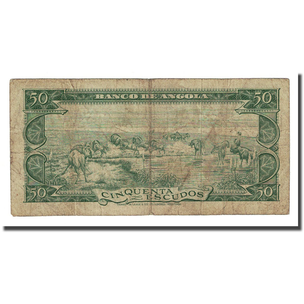 Banknote, Angola, 50 Escudos, 1956-08-15, KM:88a, VF(20-25)