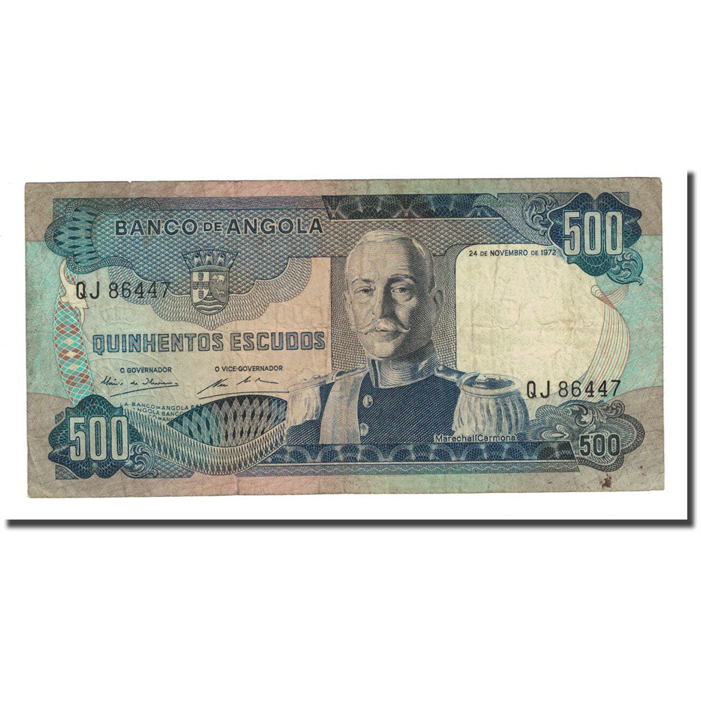 Billete, 500 Escudos, Angola, 1972-11-24, KM:102, BC
