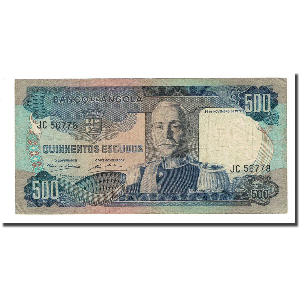 Billete, 500 Escudos, Angola, 1972-11-24, KM:102, MBC