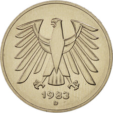 GERMANY - FEDERAL REPUBLIC, 5 Mark, 1983, Munich, MS(63), KM 140.1