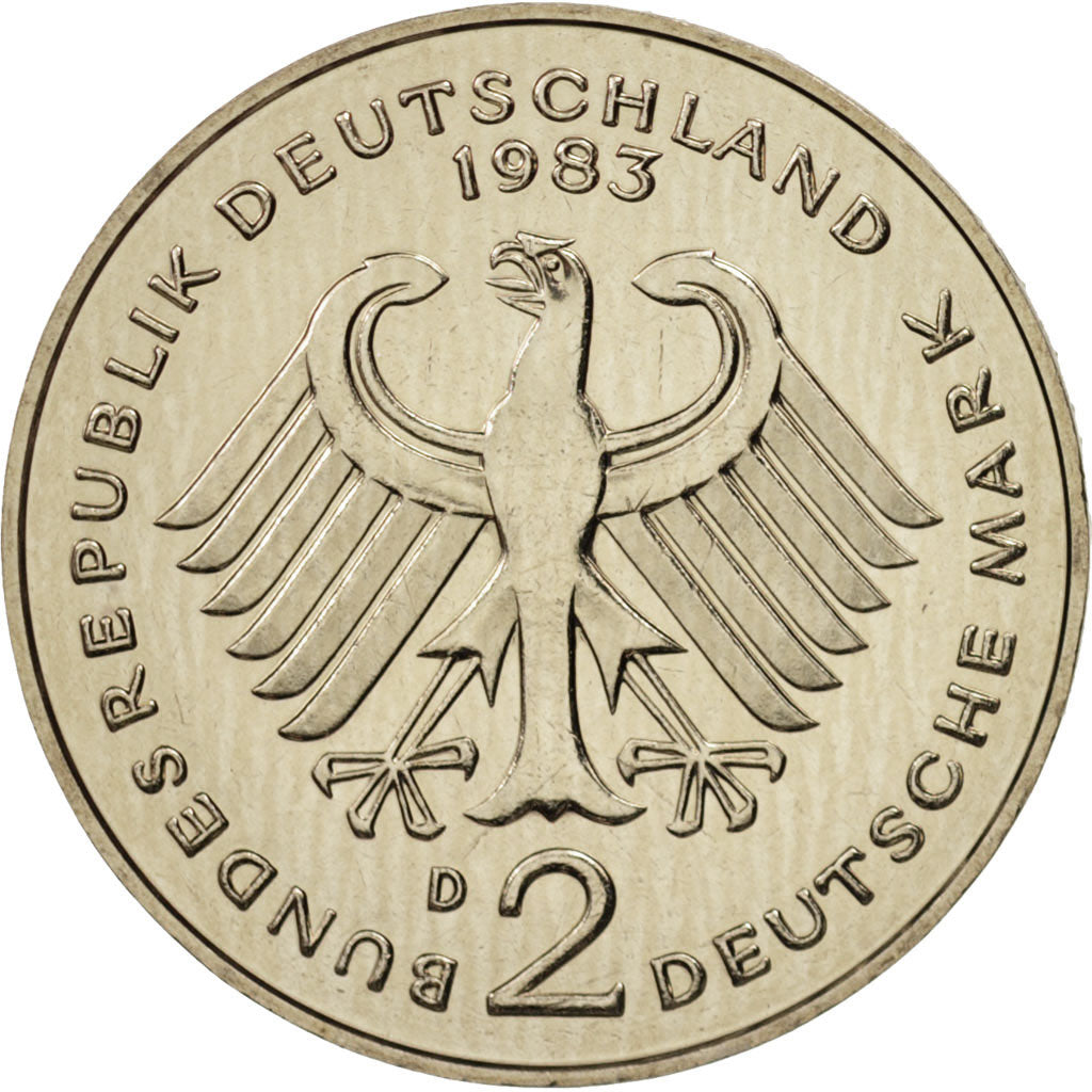 GERMANY - FEDERAL REPUBLIC, 2 Mark, 1983, Munich, MS(63), KM 149