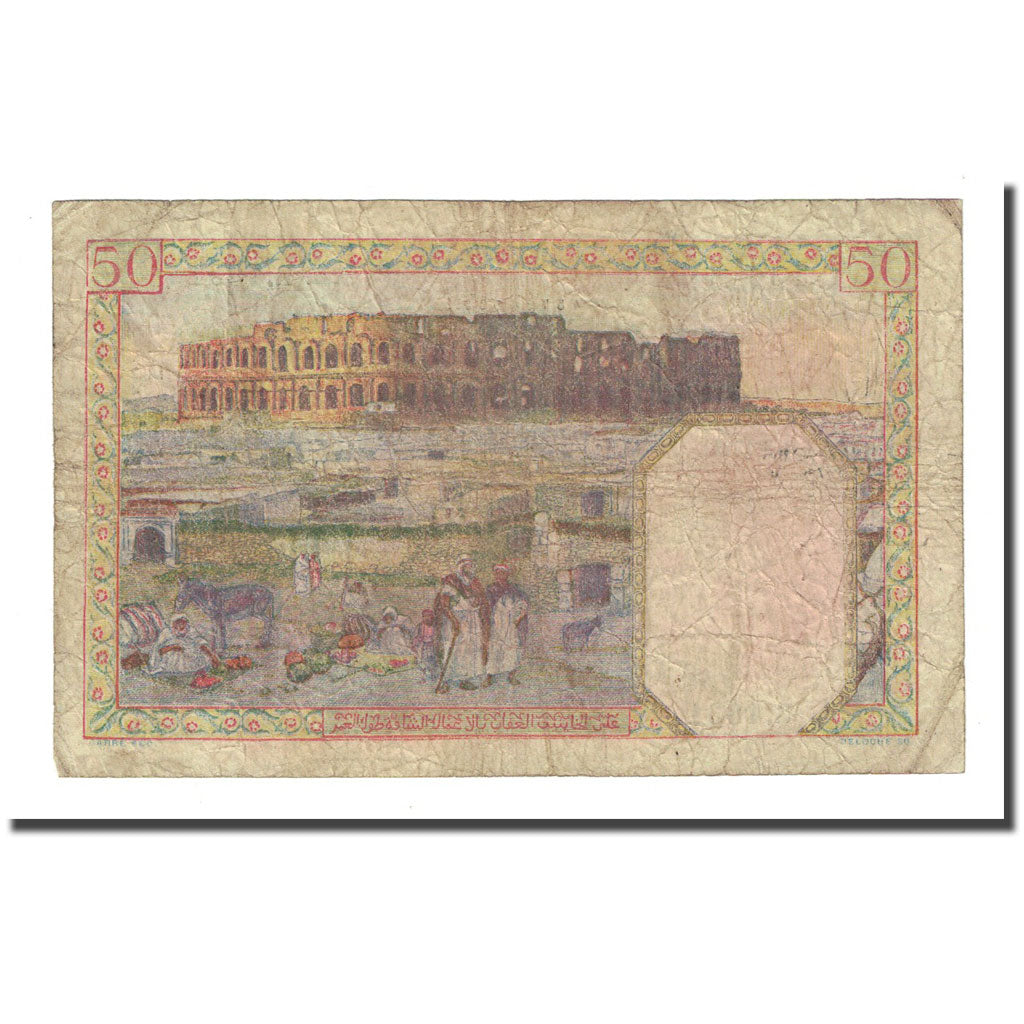 Banknote, Tunisia, 50 Francs, 1945-03-01, KM:12b, F(12-15)