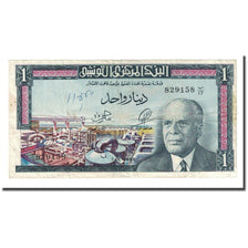 Banknote, Tunisia, 1 Dinar, 1965-06-01, KM:63a, VF(20-25)