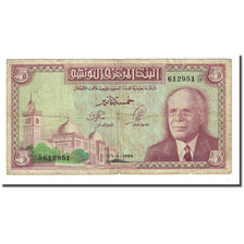Banknote, Tunisia, 5 Dinars, 1965-06-01, KM:64a, VF(20-25)