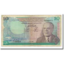 Banknote, Tunisia, 10 Dinars, 1969-06-01, KM:65a, VF(30-35)