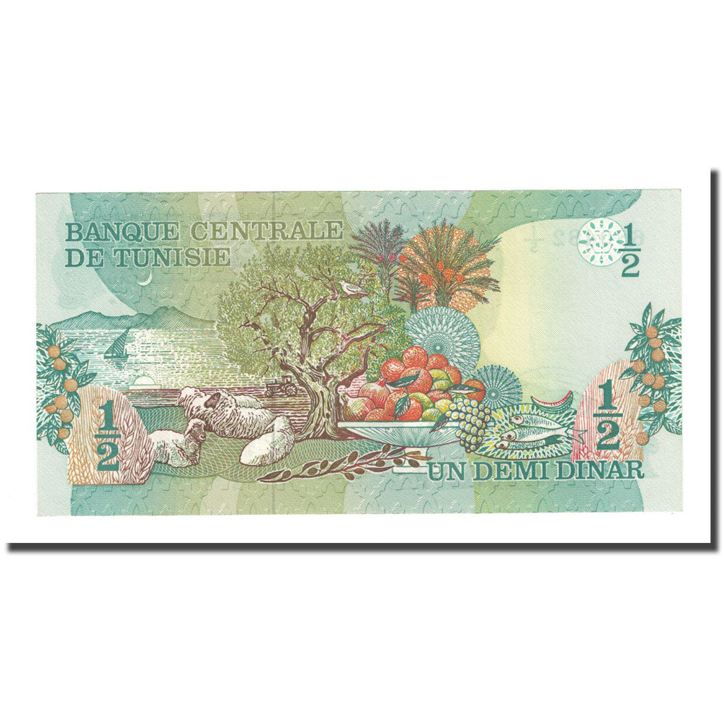 Banknote, Tunisia, 1/2 Dinar, 1973-10-15, KM:69a, UNC(65-70)