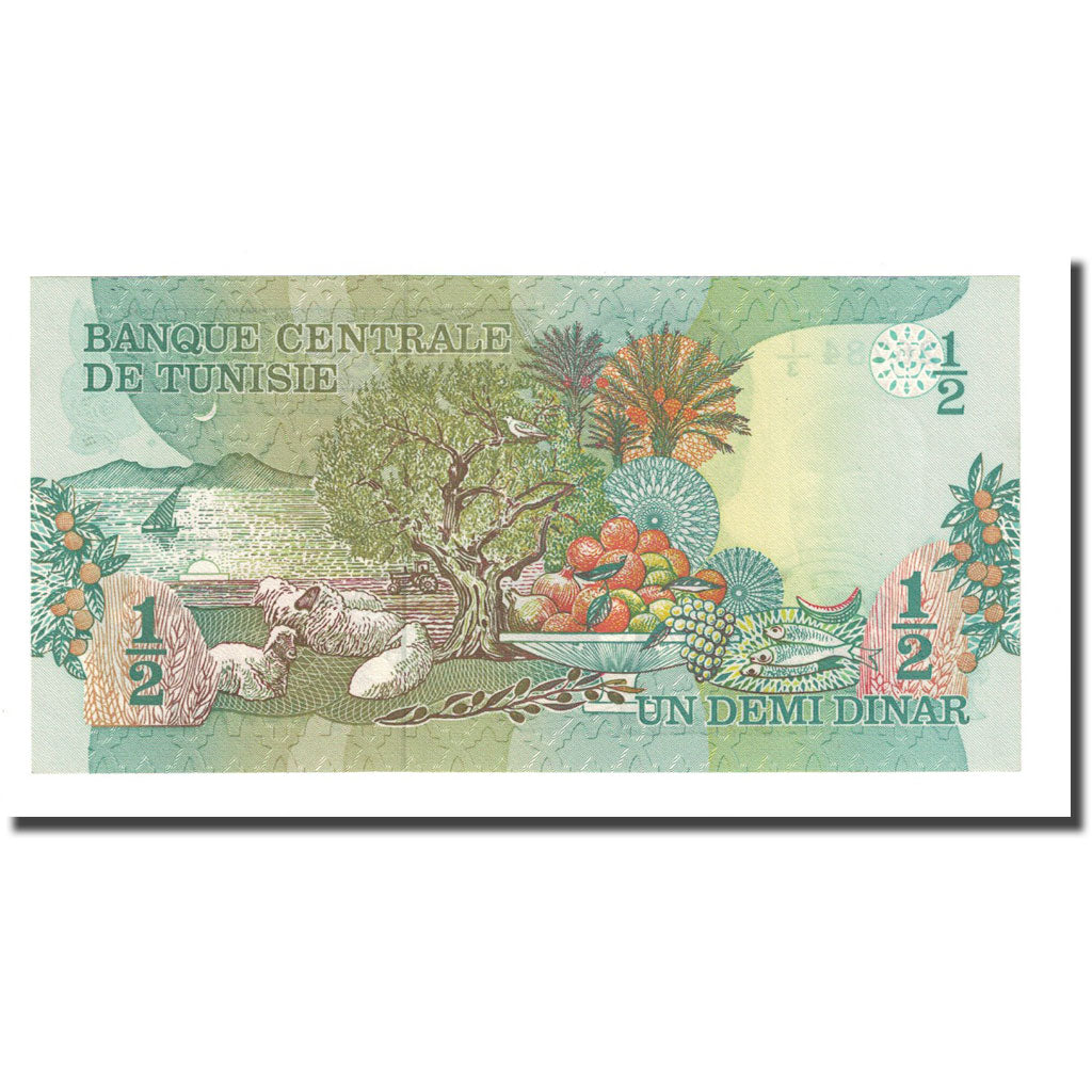 Banknote, Tunisia, 1/2 Dinar, 1973-10-15, KM:69a, UNC(65-70)