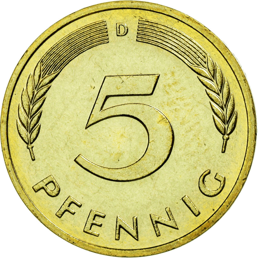 Coin, GERMANY - FEDERAL REPUBLIC, 5 Pfennig, 1983, Munich, MS(63), Brass Clad