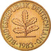 Coin, GERMANY - FEDERAL REPUBLIC, 2 Pfennig, 1983, Munich, MS(63), Copper Plated