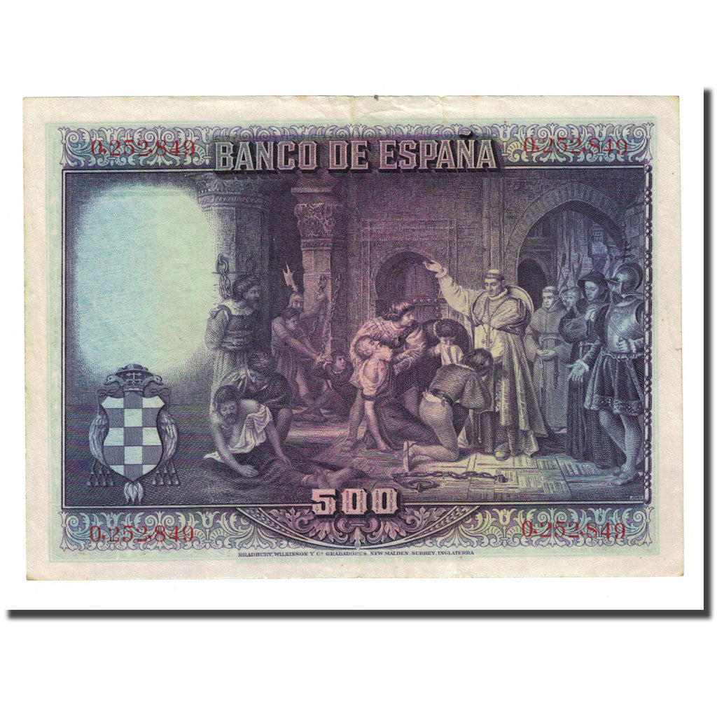 Banknote, Spain, 500 Pesetas, 1928-08-15, KM:77a, AU(50-53)