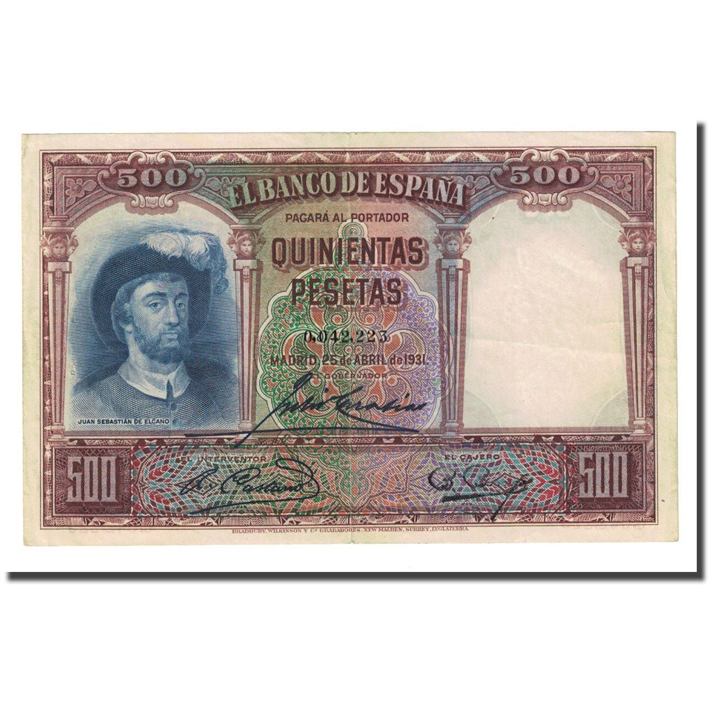 Banknote, Spain, 500 Pesetas, 1931-04-25, KM:84, EF(40-45)