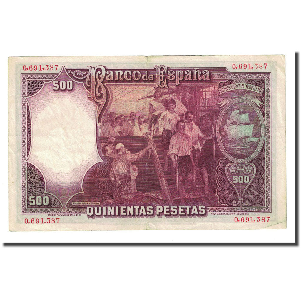 Banknote, Spain, 500 Pesetas, 1931-04-25, KM:84, AU(50-53)