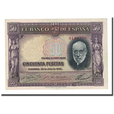 Banknote, Spain, 50 Pesetas, 1935-07-22, KM:88, AU(50-53)