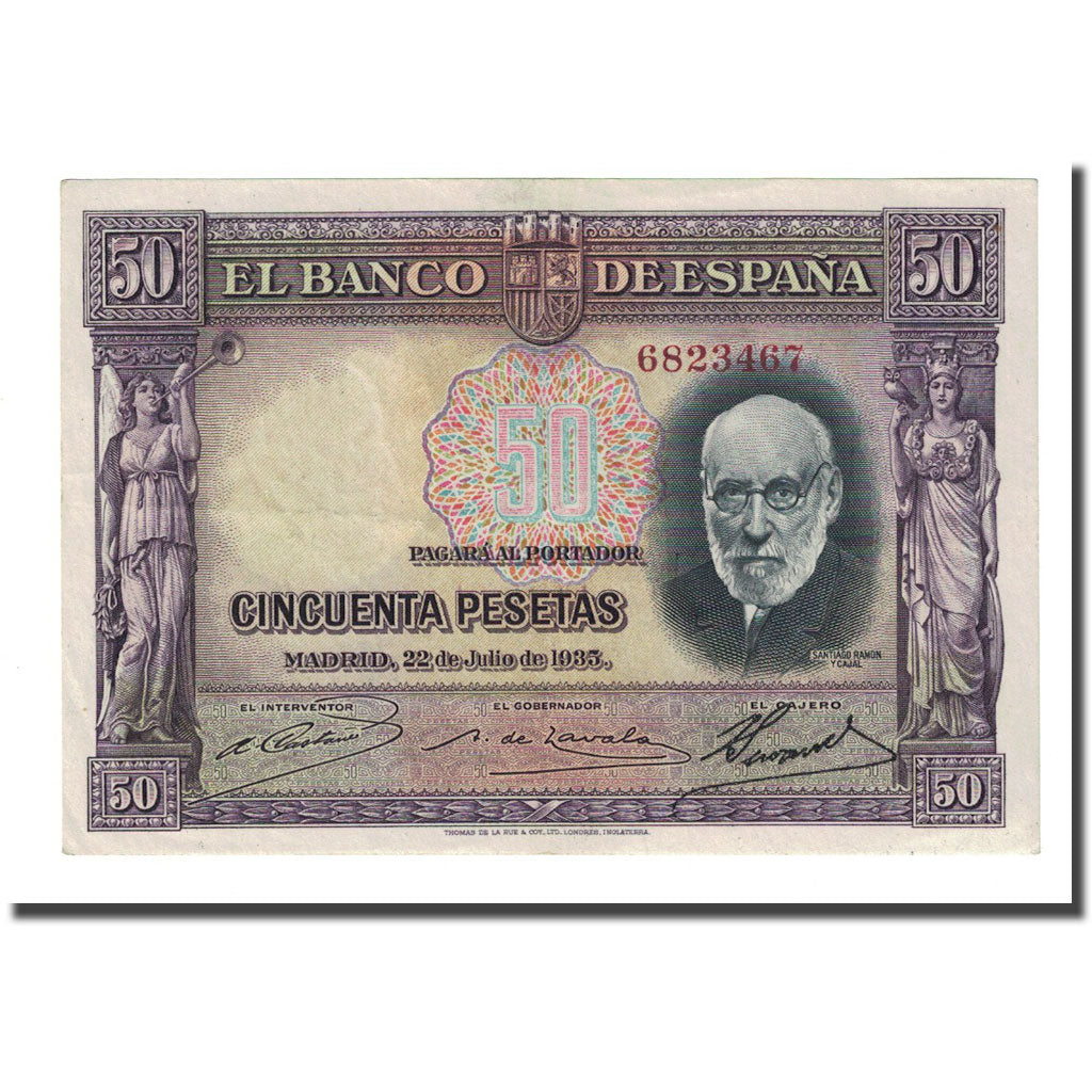 Banknote, Spain, 50 Pesetas, 1935-07-22, KM:88, UNC(63)