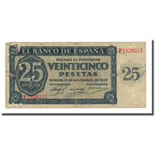 Banknote, Spain, 25 Pesetas, 1936-11-21, KM:99a, VF(20-25)