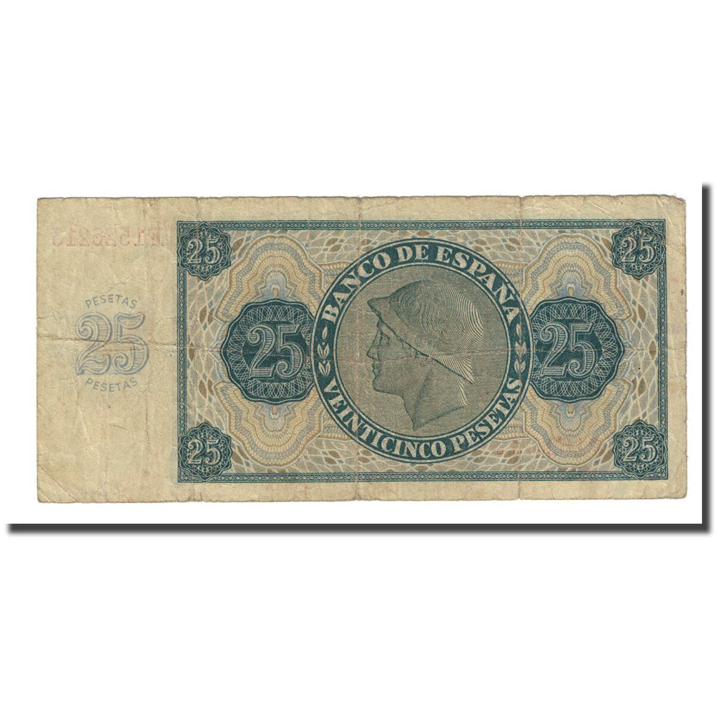 Banknote, Spain, 25 Pesetas, 1936-11-21, KM:99a, VF(20-25)