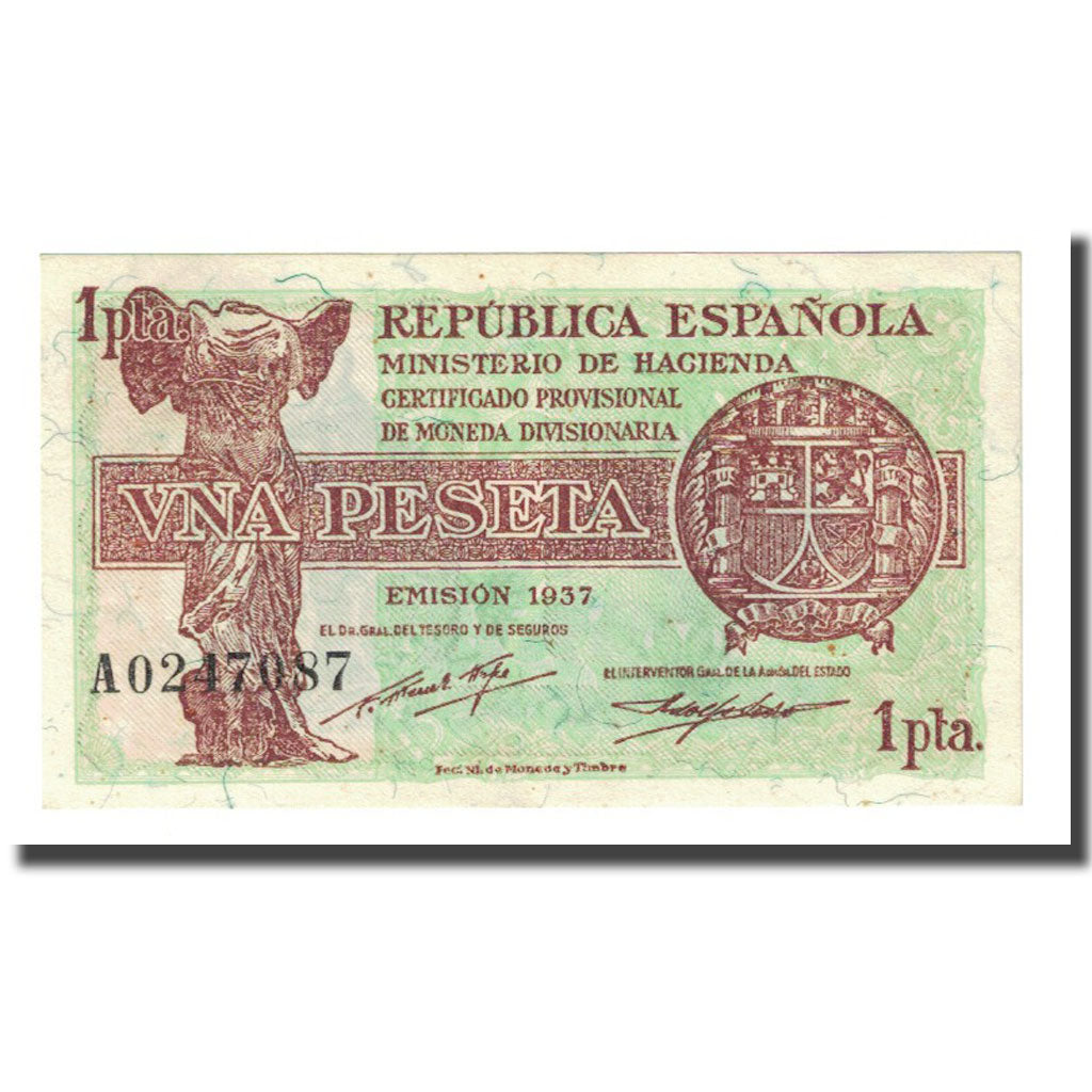 Banconote, Spagna, 1 Peseta, 1937, KM:94, BB