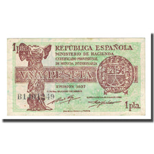 Biljet, Spanje, 1 Peseta, 1937, KM:94, TTB