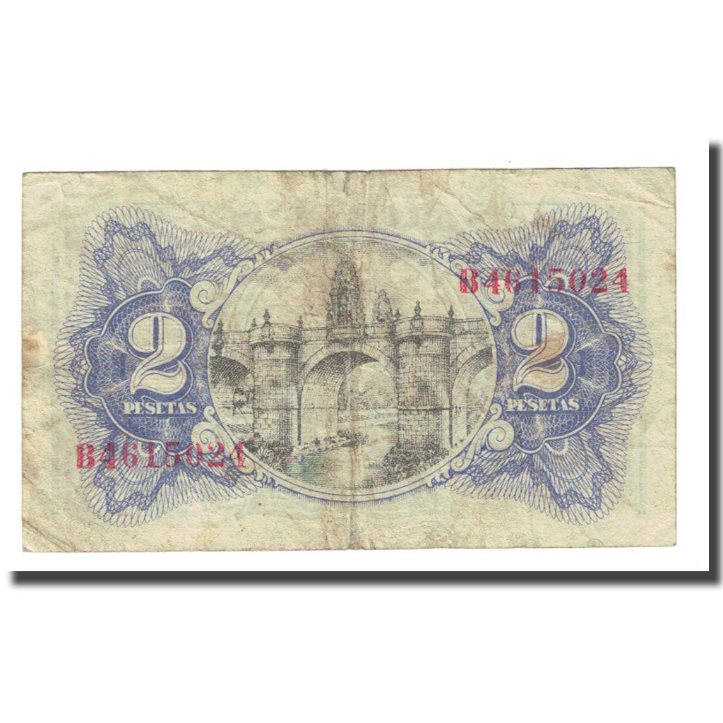 Banconote, Spagna, 2 Pesetas, 1938, KM:95, MB
