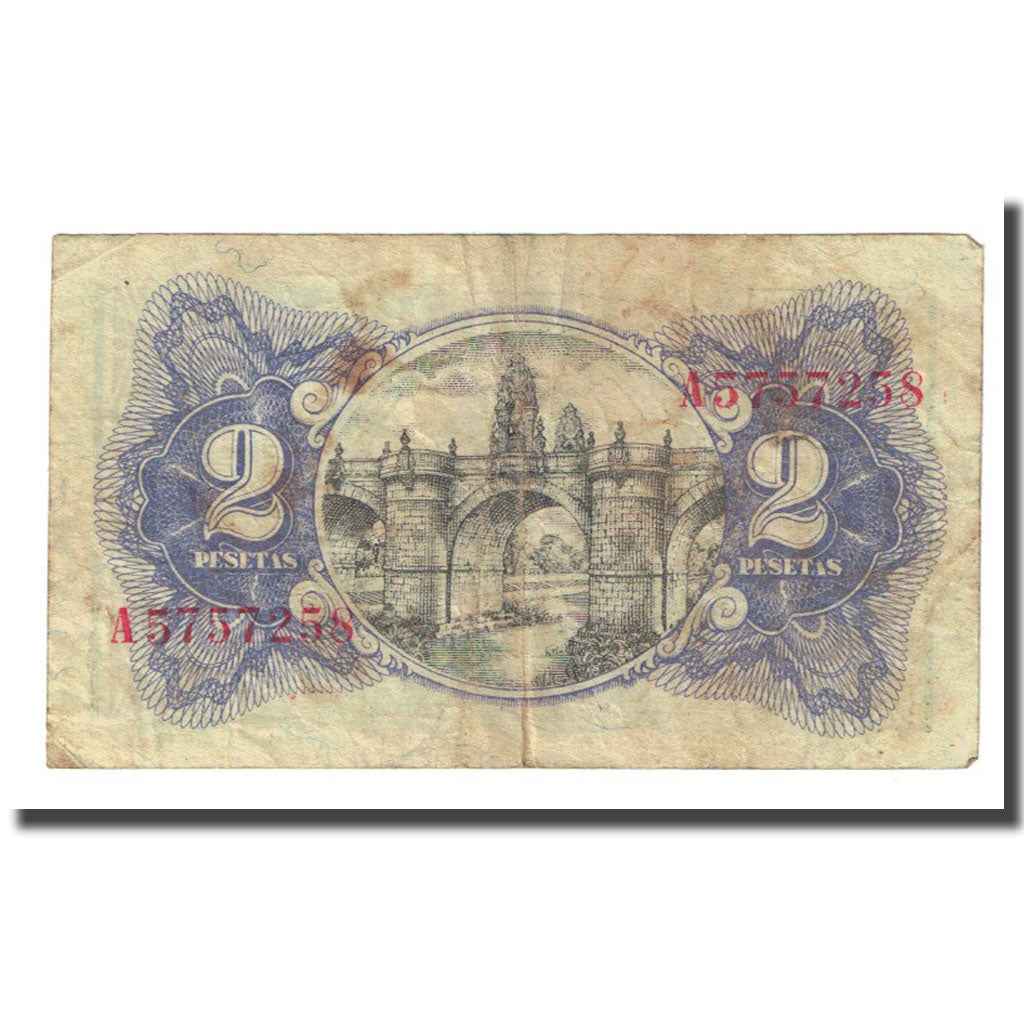 Banknote, Spain, 2 Pesetas, 1938, KM:95, F(12-15)