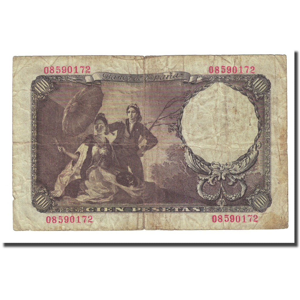 Banknote, Spain, 100 Pesetas, 1946-02-19, KM:131a, F(12-15)