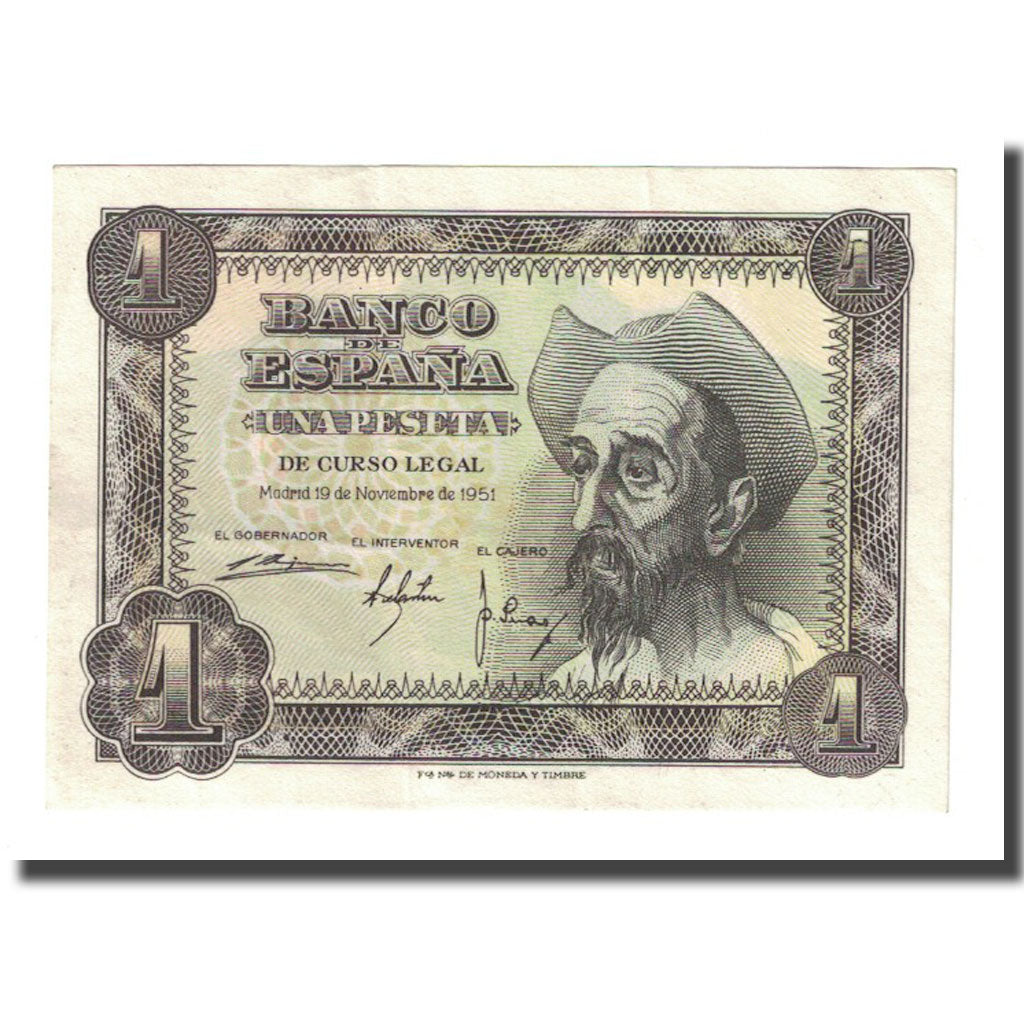 Banknote, Spain, 1 Peseta, 1951-11-19, KM:139a, UNC(65-70)