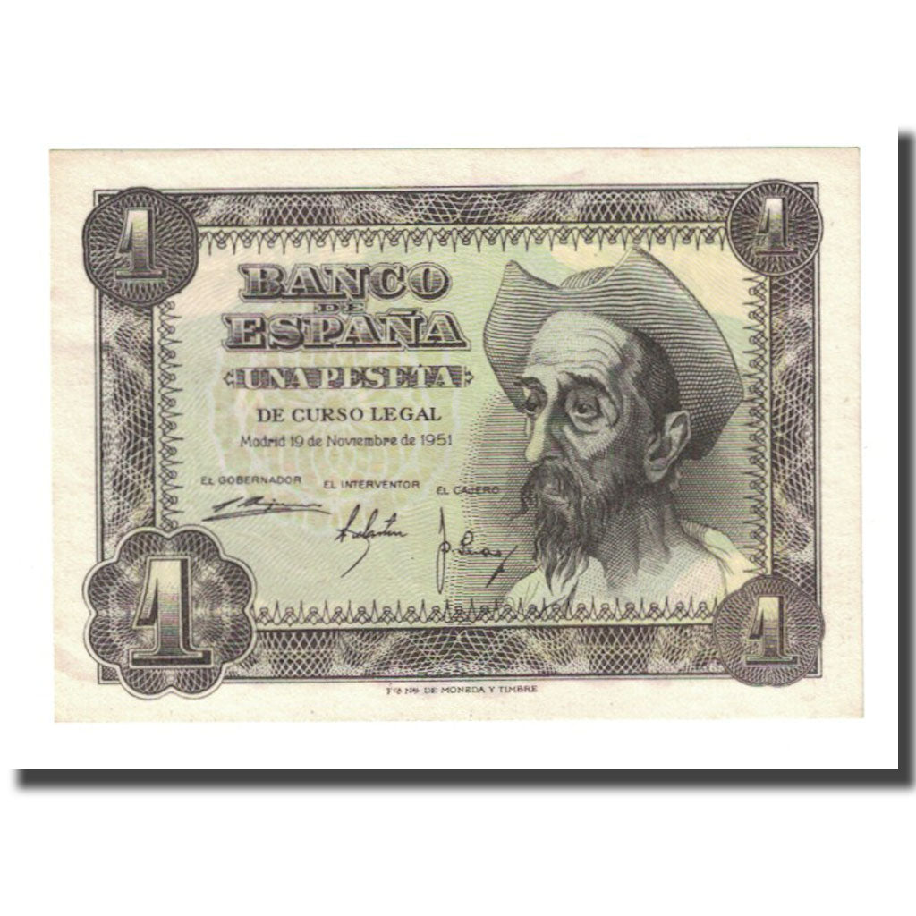 Banknote, Spain, 1 Peseta, 1951-11-19, KM:139a, UNC(65-70)