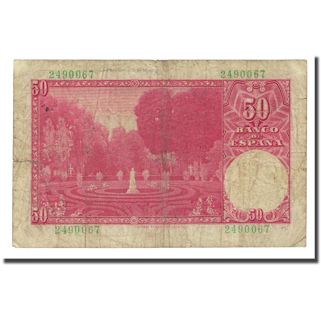 Banknote, Spain, 50 Pesetas, 1951-12-31, KM:141a, VF(20-25)