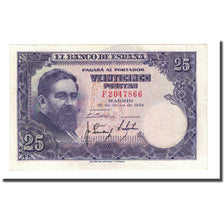 Biljet, Spanje, 25 Pesetas, 1954-07-22, KM:147a, TB