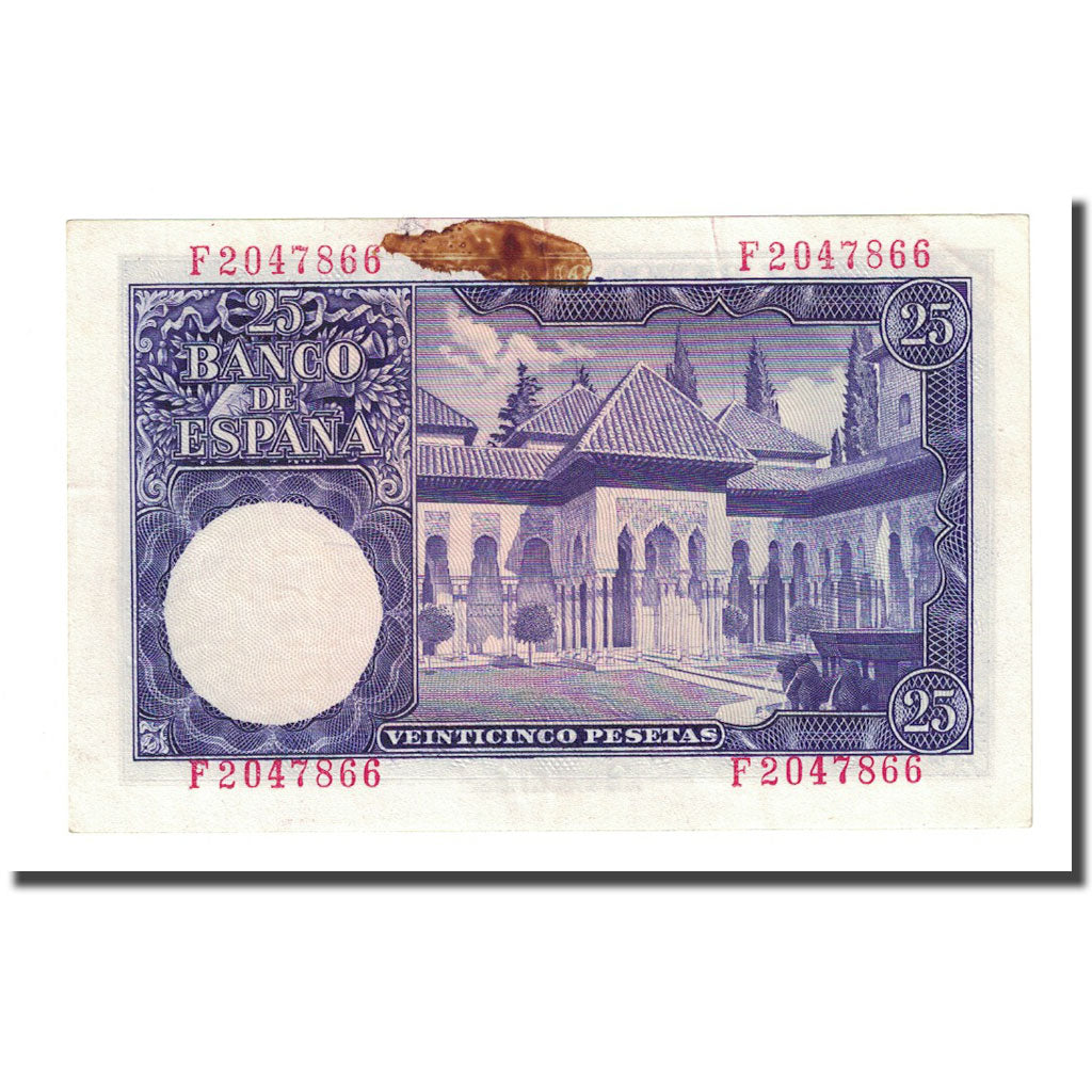 Banknote, Spain, 25 Pesetas, 1954-07-22, KM:147a, VF(20-25)