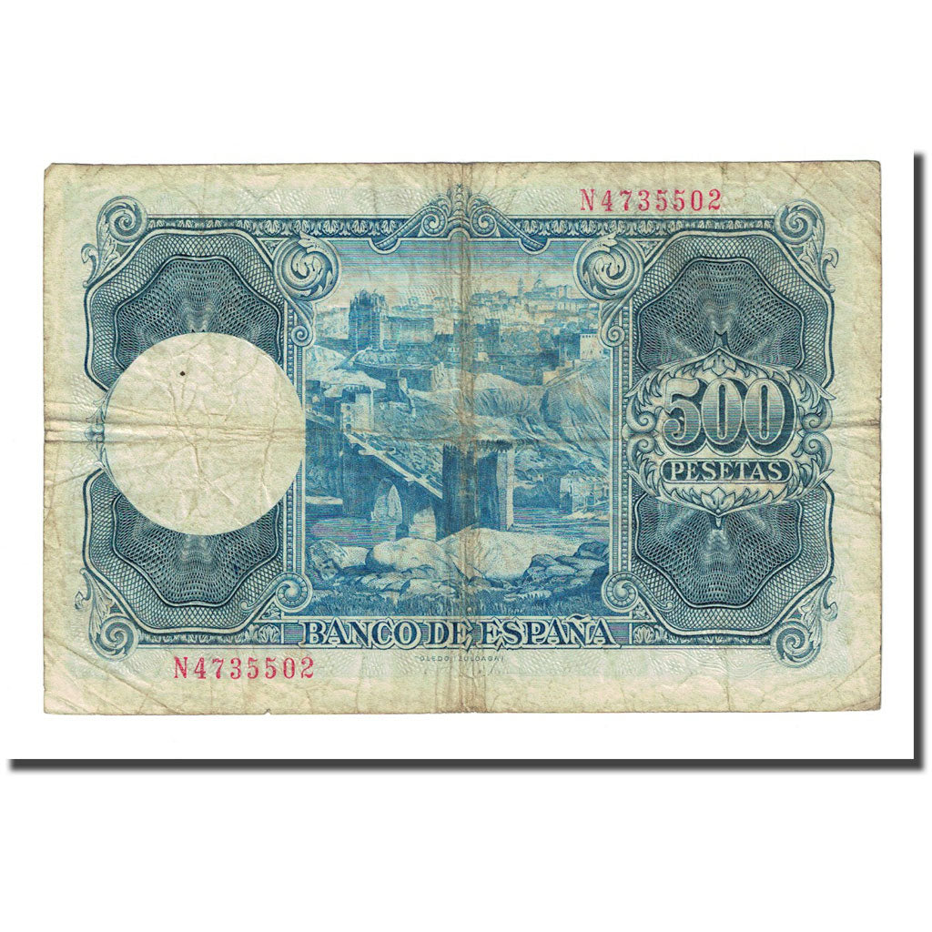 Banknote, Spain, 500 Pesetas, 1954-07-22, KM:148a, F(12-15)