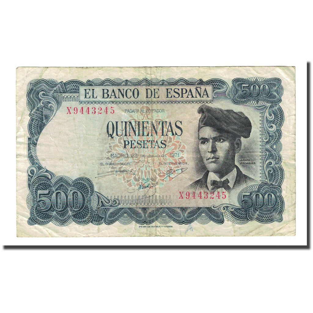 Banknote, Spain, 500 Pesetas, 1971-07-23, KM:153a, VF(20-25)