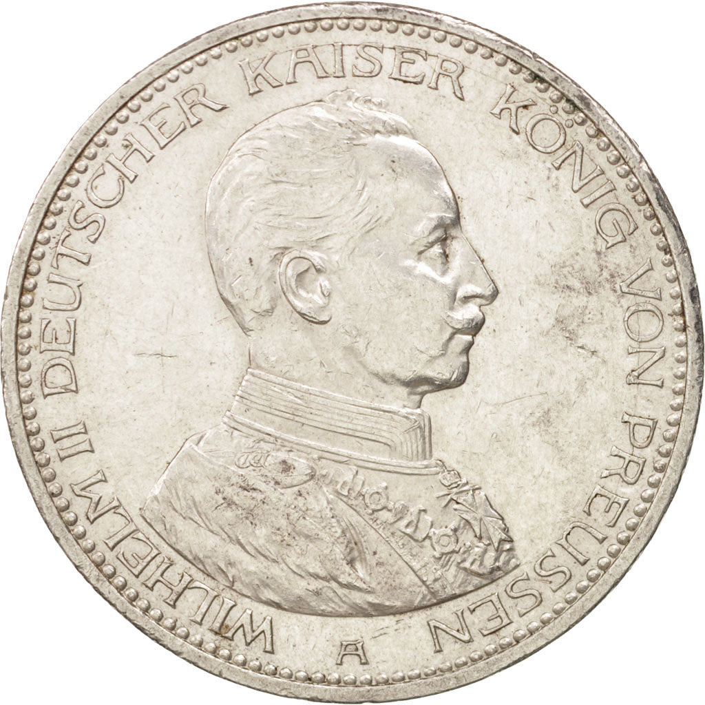 German States, PRUSSIA, Wilhelm II, 5 Mark, 1914, Berlin, AU(55-58),Silver,KM536