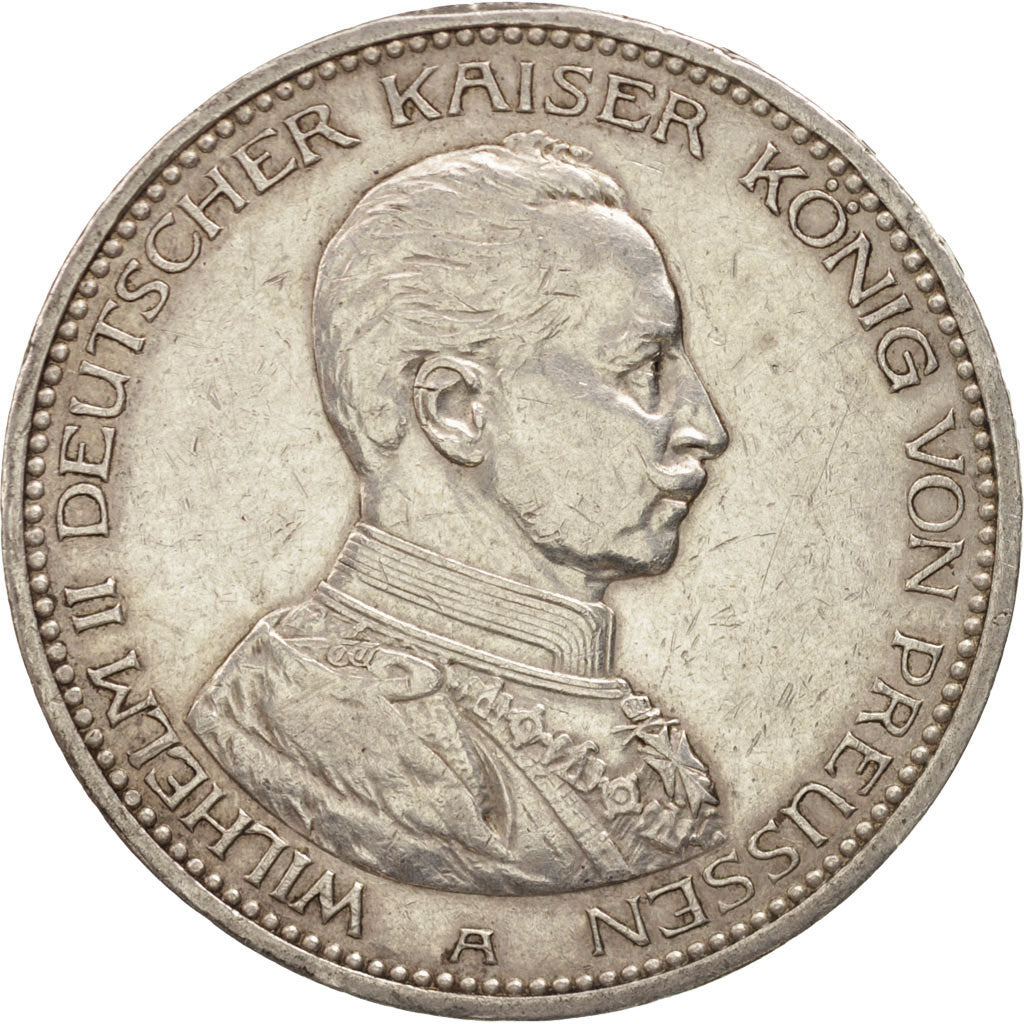 Stati tedeschi, PRUSSIA, Wilhelm II, 5 Mark, 1914, Berlin, BB, Argento, KM:536