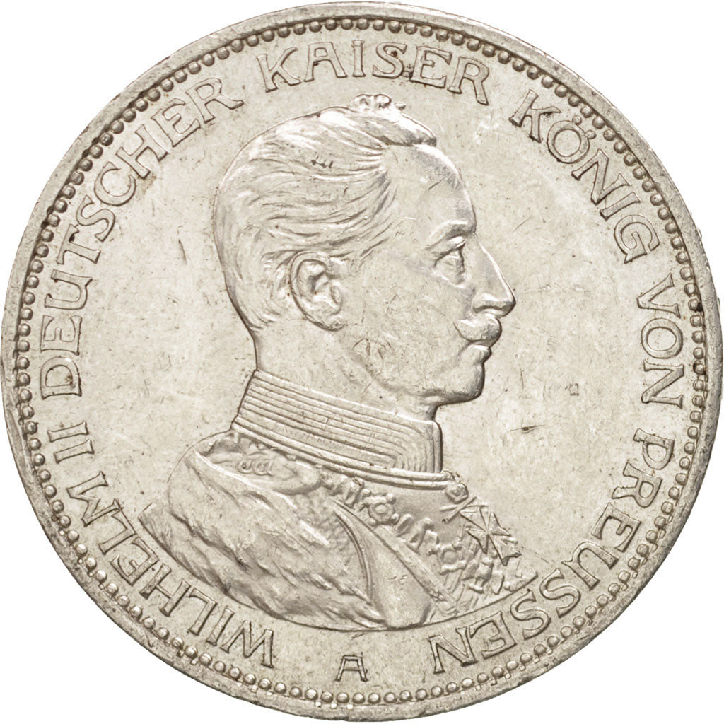 Stati tedeschi, PRUSSIA, Wilhelm II, 3 Mark, 1914, Berlin, SPL-, Argento, KM:538