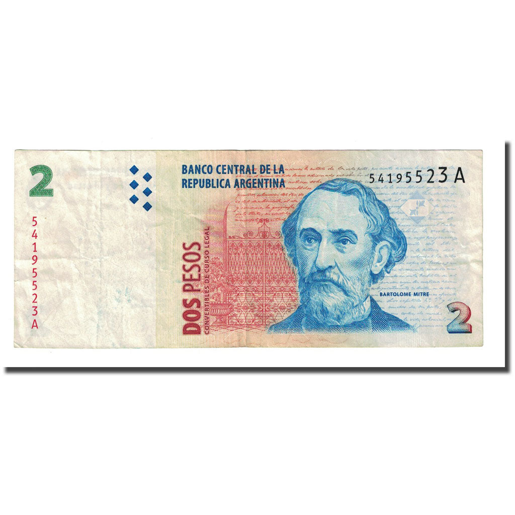 Banknote, Argentina, 2 Pesos, Undated (1997-2002), KM:346, VF(20-25)